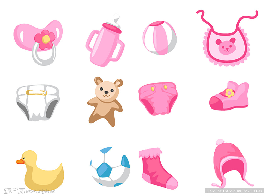 母婴图标素材矢量
