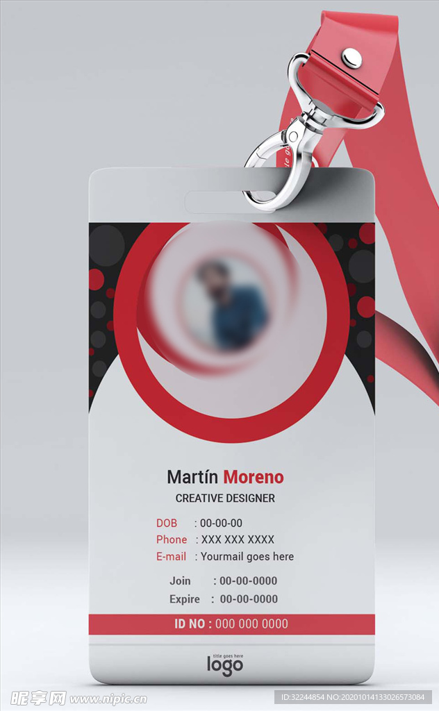 工作证模板工牌矢量