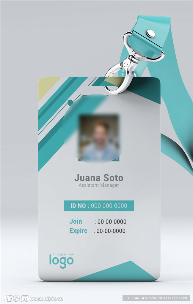 工作证模板工牌矢量