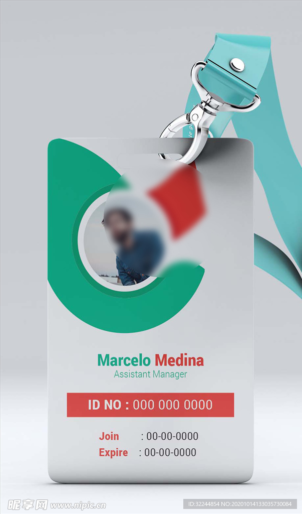 工作证模板工牌矢量