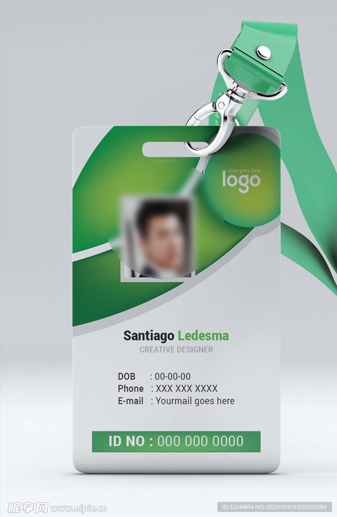 工作证模板工牌矢量