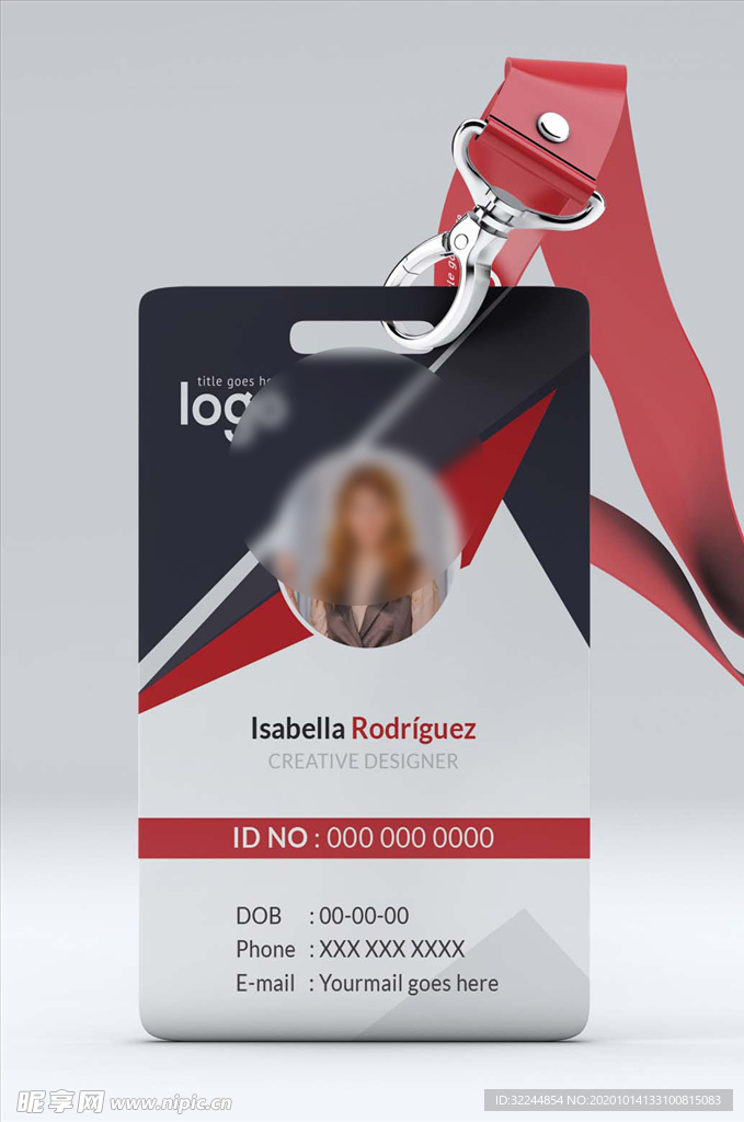 工作证模板工牌矢量