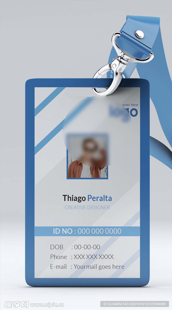 工作证模板工牌矢量