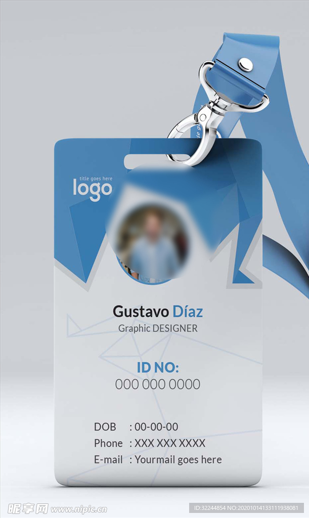 工作证模板工牌矢量