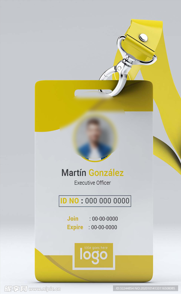 工作证模板工牌矢量