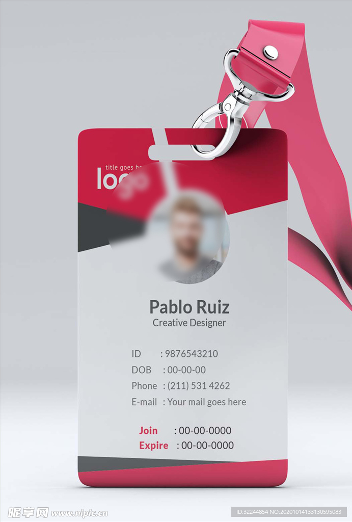 工作证模板工牌矢量