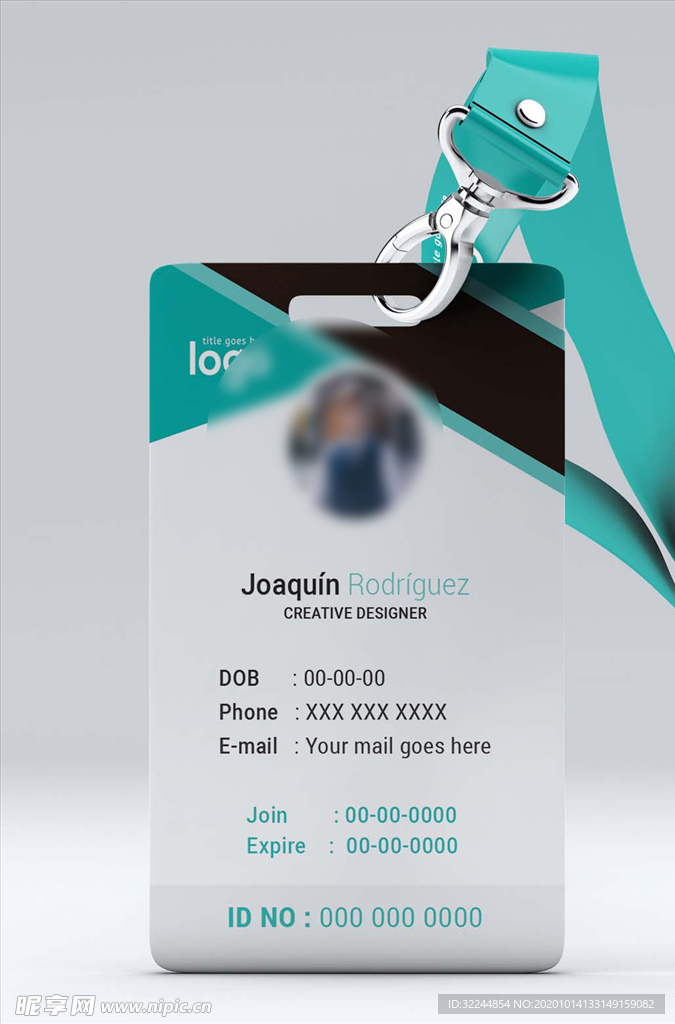 工作证模板工牌矢量