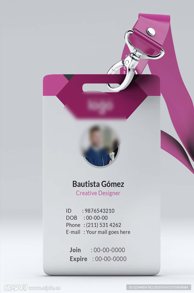 工作证模板工牌矢量