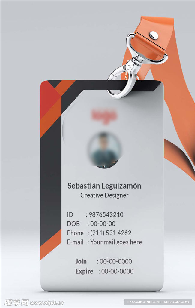 工作证模板工牌矢量