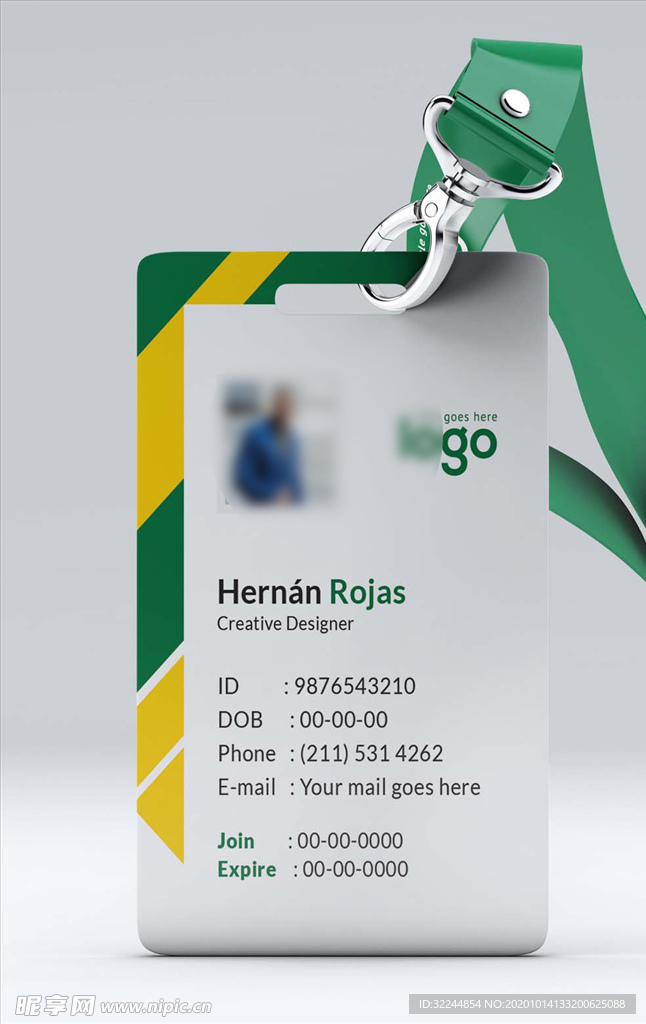 工作证模板工牌矢量