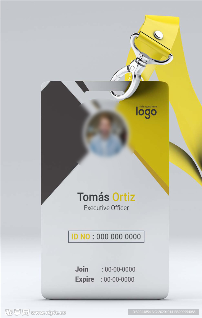 工作证模板工牌矢量