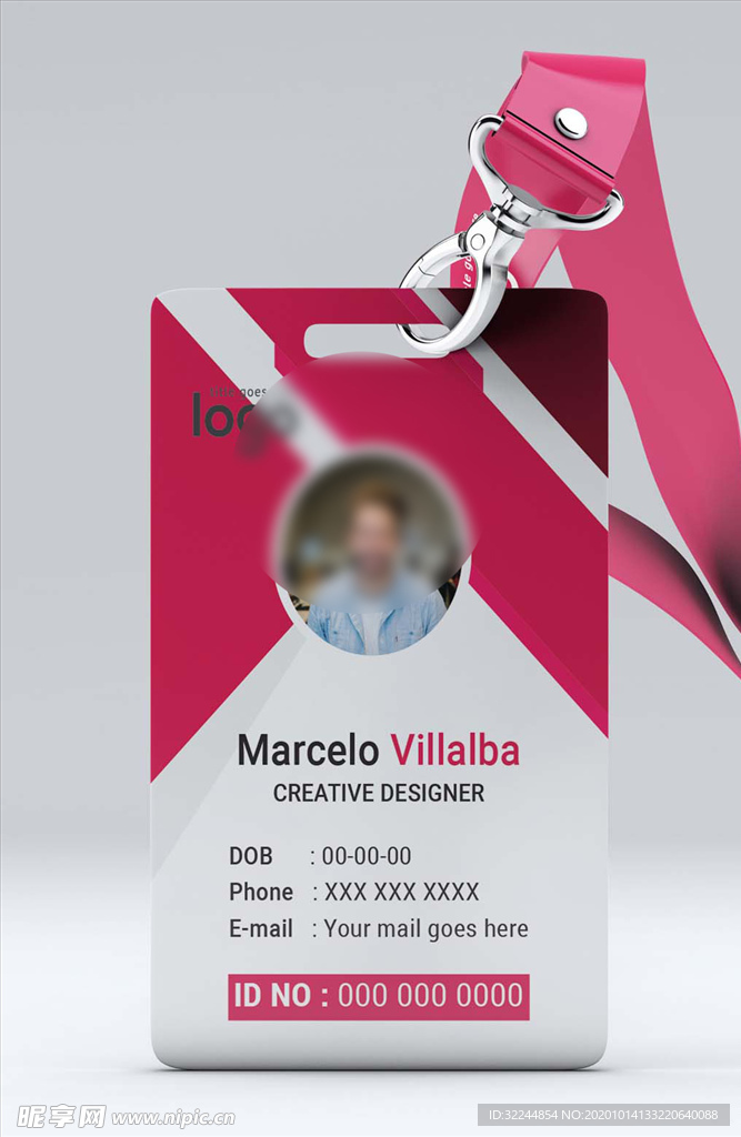 工作证模板工牌矢量