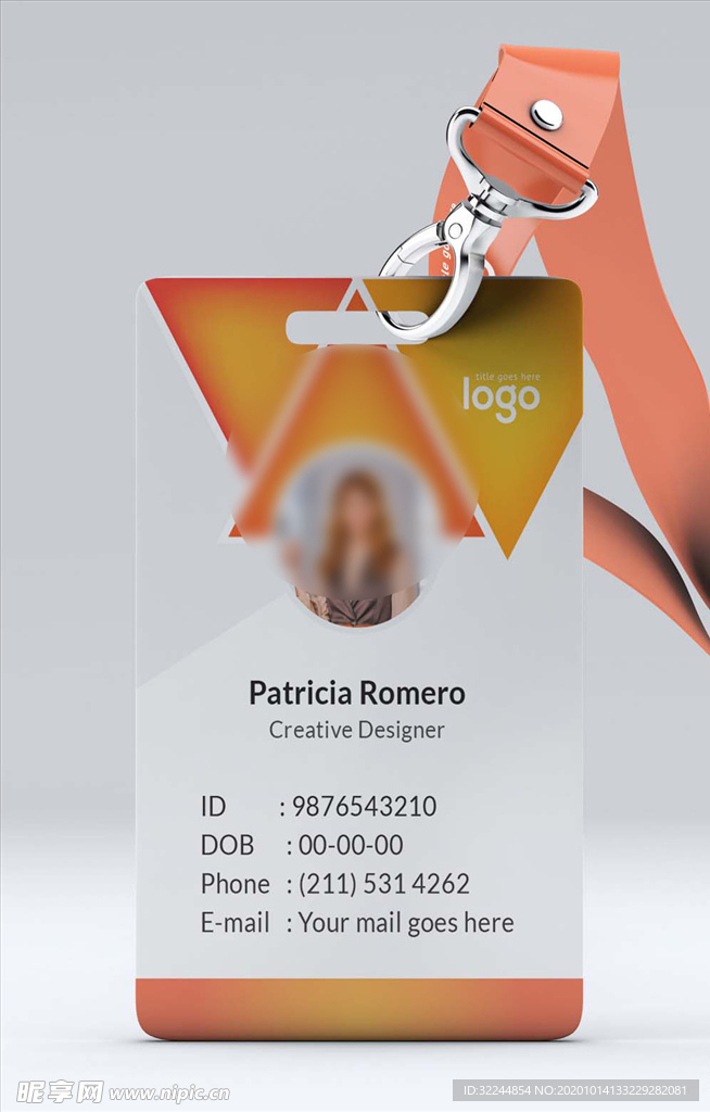 工作证模板工牌矢量