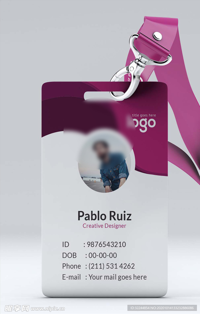 工作证模板工牌矢量