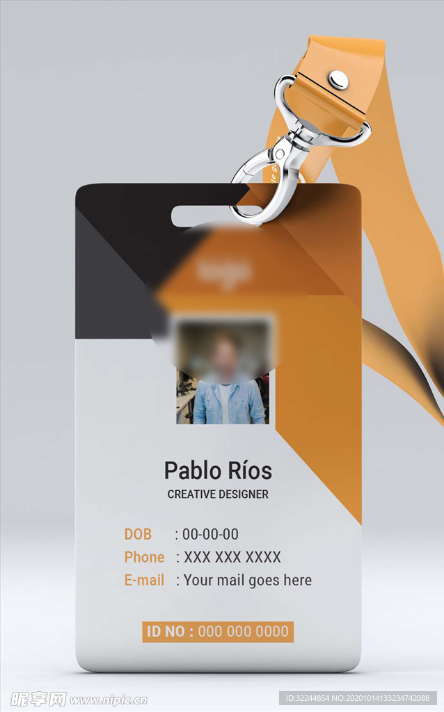 工作证模板工牌矢量