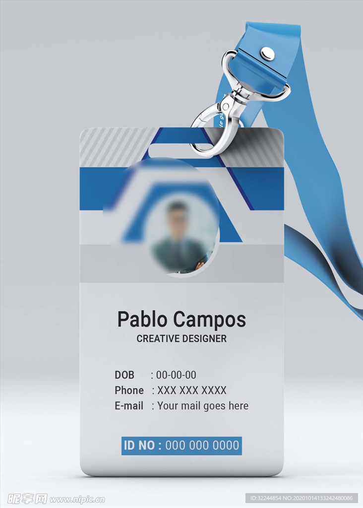 工作证模板工牌矢量