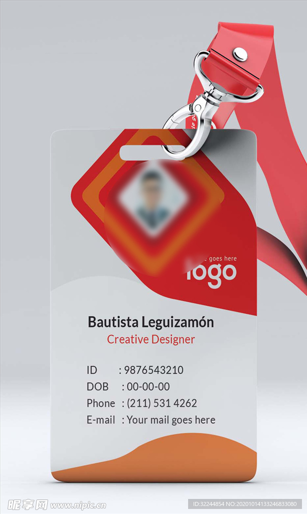 工作证模板工牌矢量