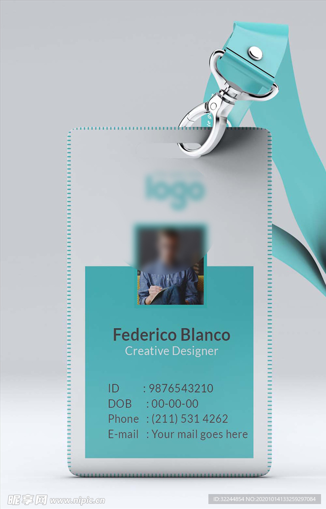 工作证模板工牌矢量