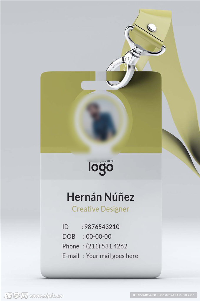 工作证模板工牌矢量