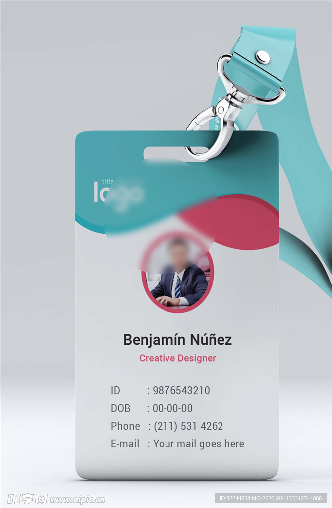 工作证模板工牌矢量