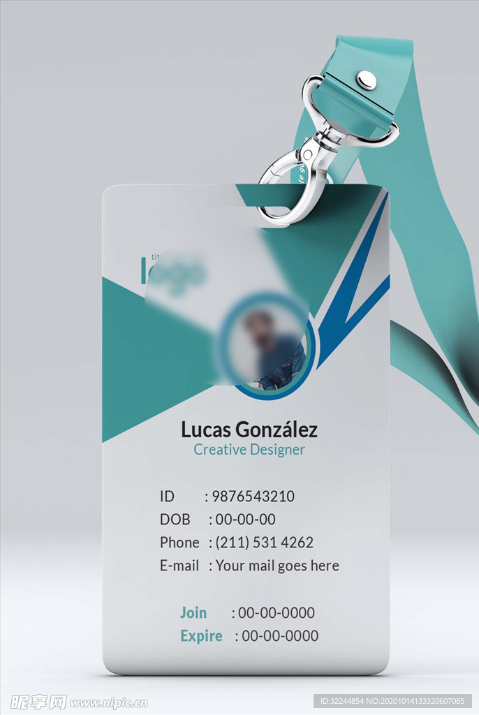 工作证模板工牌矢量