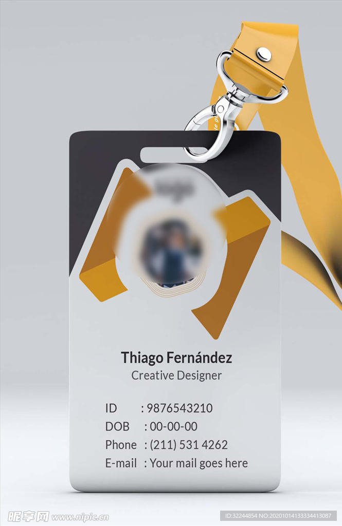 工作证模板工牌矢量