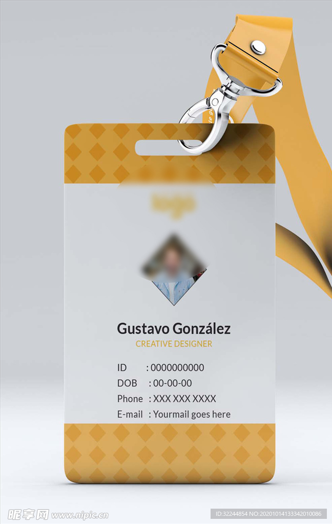 工作证模板工牌矢量