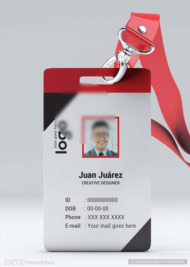 工作证模板工牌矢量