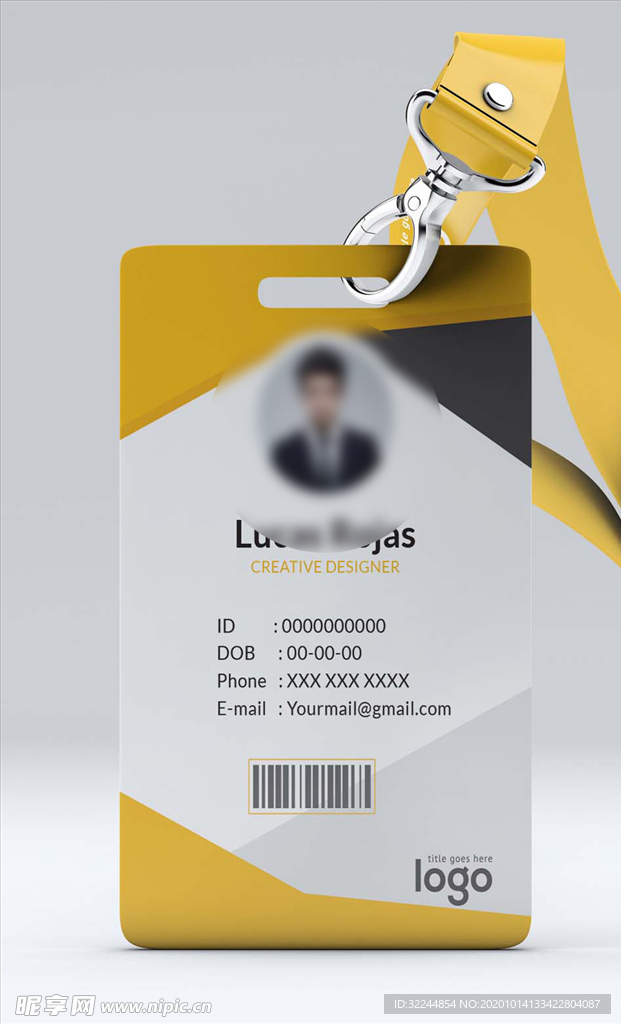 工作证模板工牌矢量