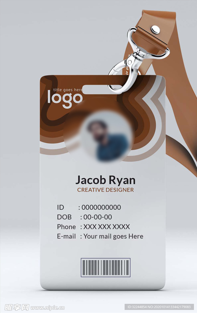 工作证模板工牌矢量