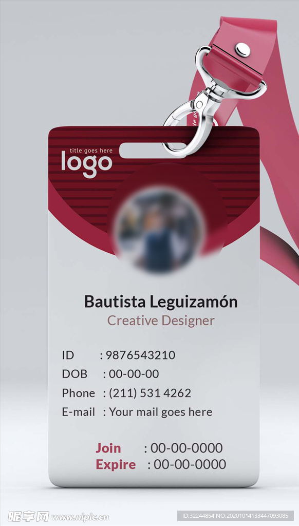 工作证模板工牌矢量