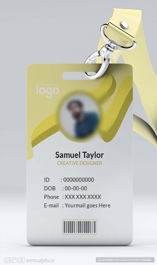 工作证模板工牌矢量