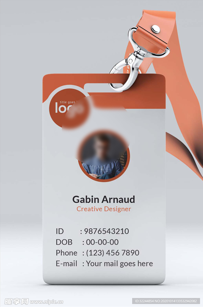 工作证模板工牌矢量