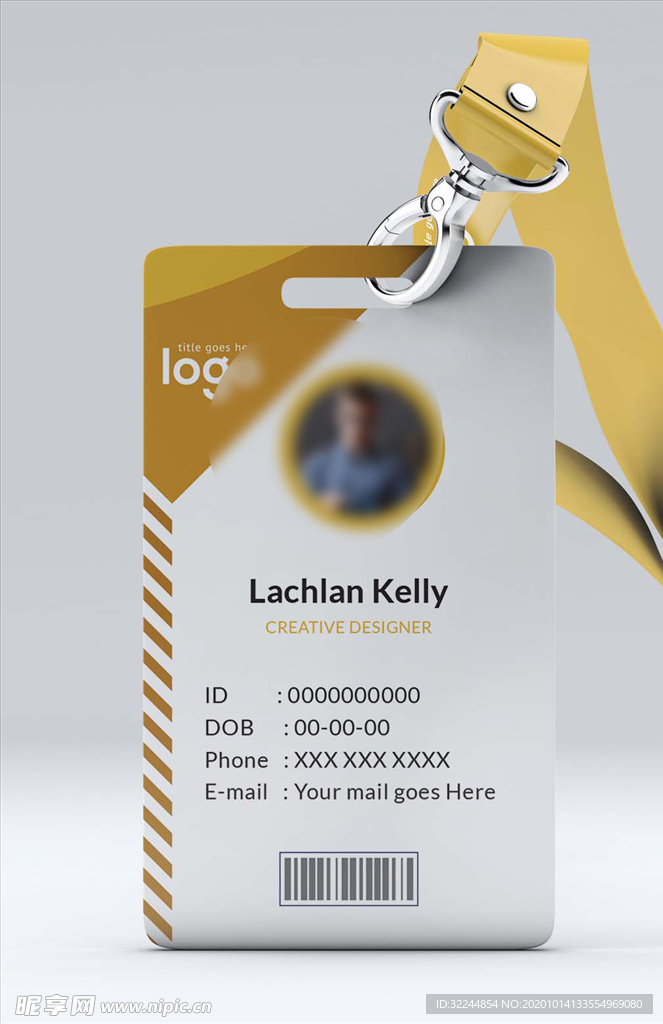 工作证模板工牌矢量