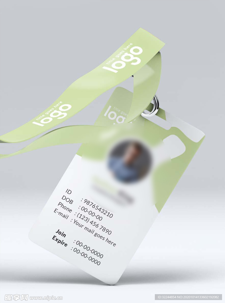 工作证模板工牌矢量