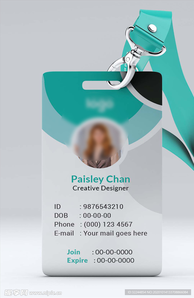 工作证模板工牌矢量