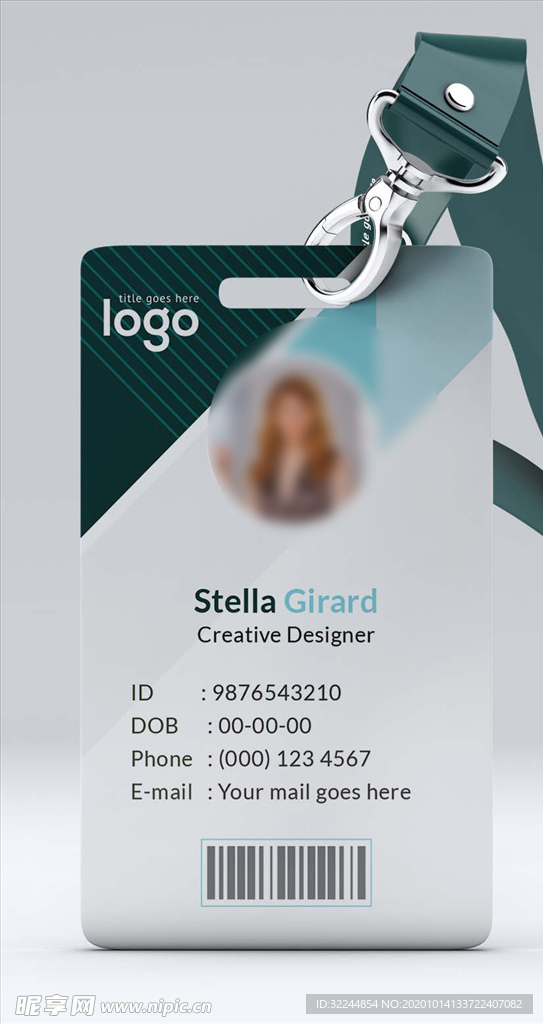 工作证模板工牌矢量