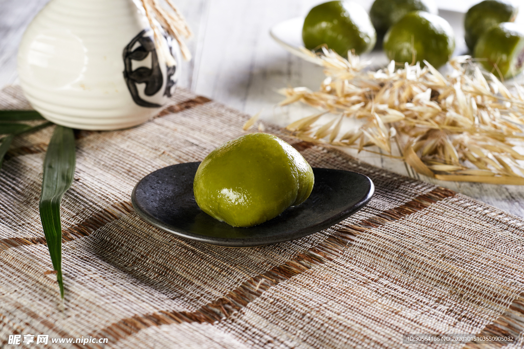 青团美食食材背景海报素材