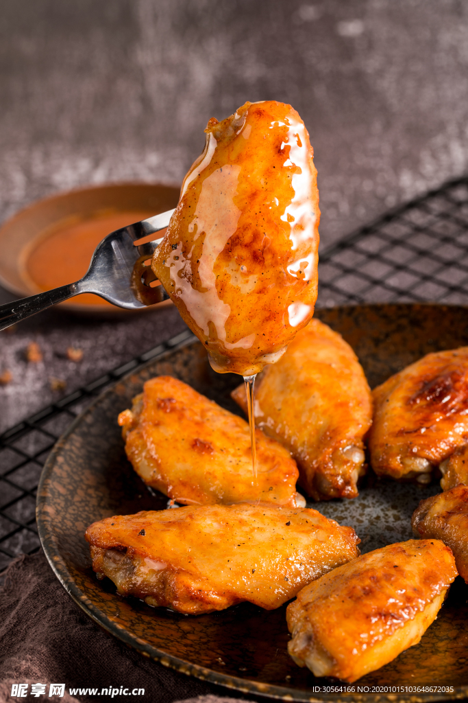 红烧鸡翅美食食材背景海报素材