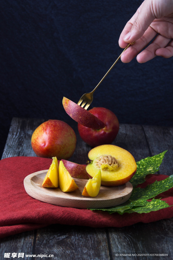 油桃水果果实背景海报素材