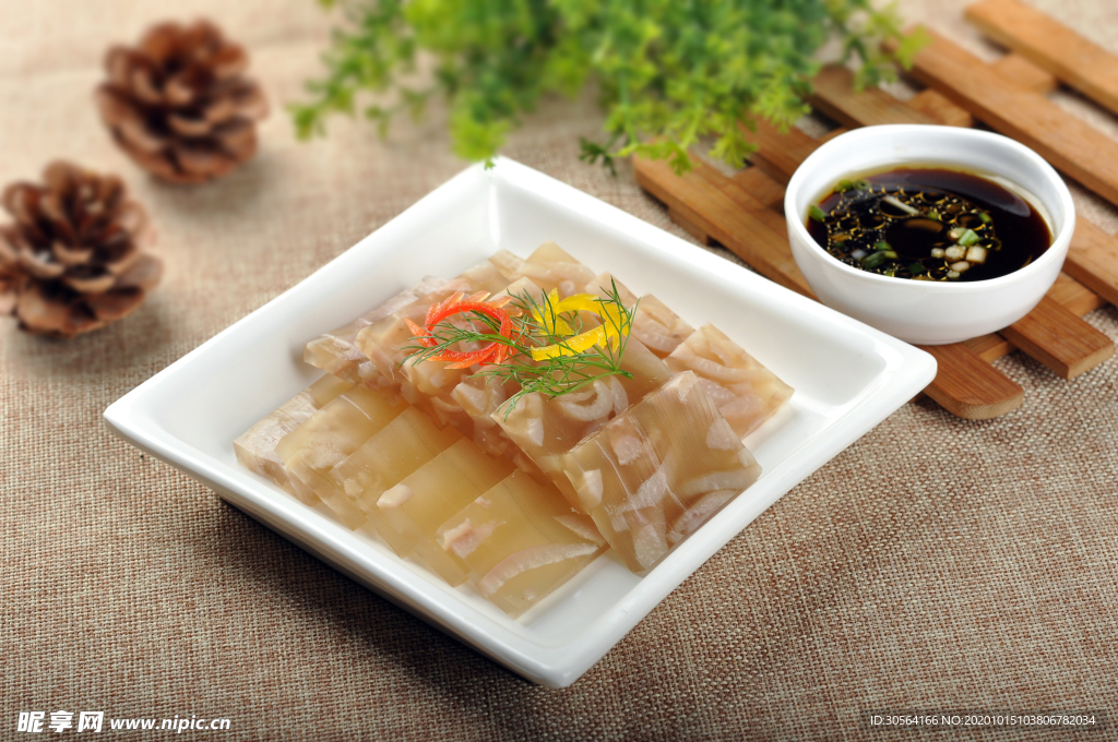 肉冻美食食材背景海报素材