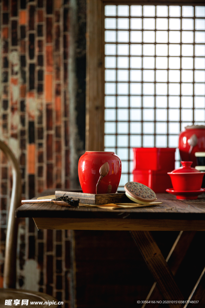 茶具茶壶茶叶罐背景海报素材