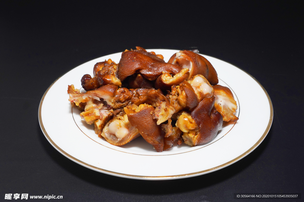 卤味猪蹄美食食材背景海报素材