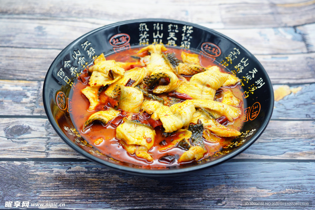 麻辣酸菜鱼美食食材背景海报素材