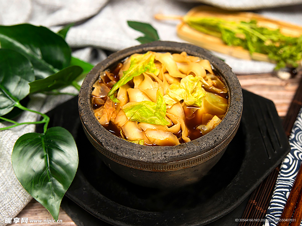 石锅白菜美食食材背景海报素材