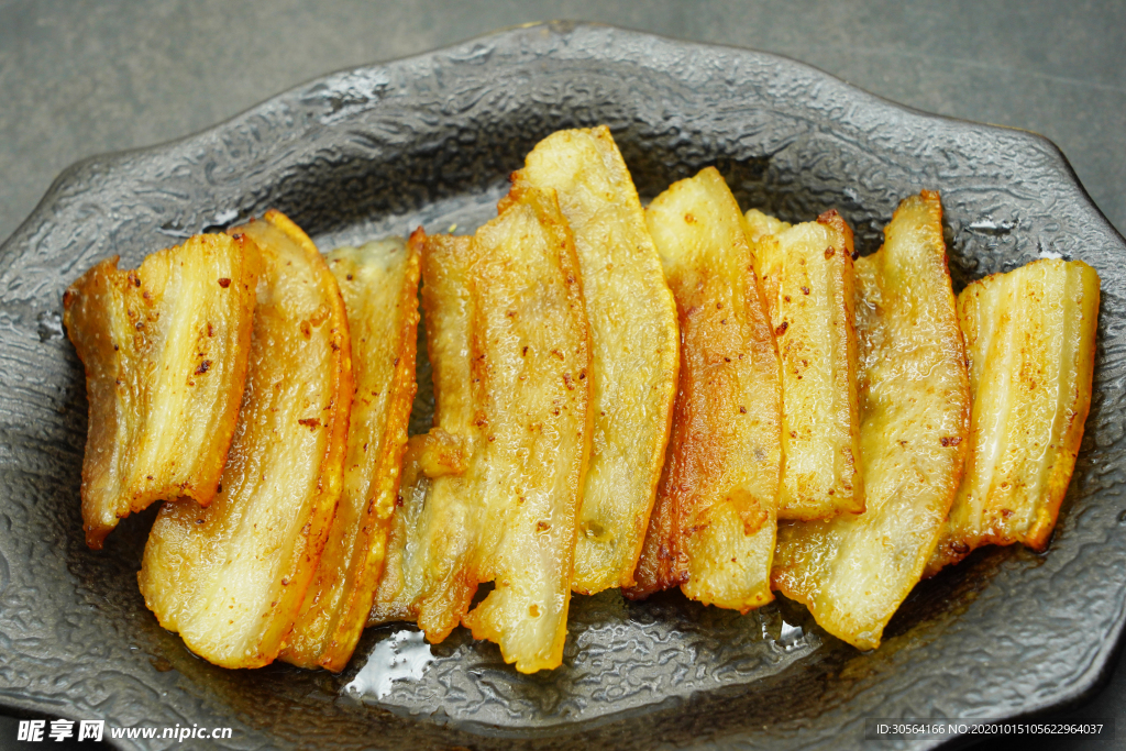 油炸五花肉美食食材背景海报素材