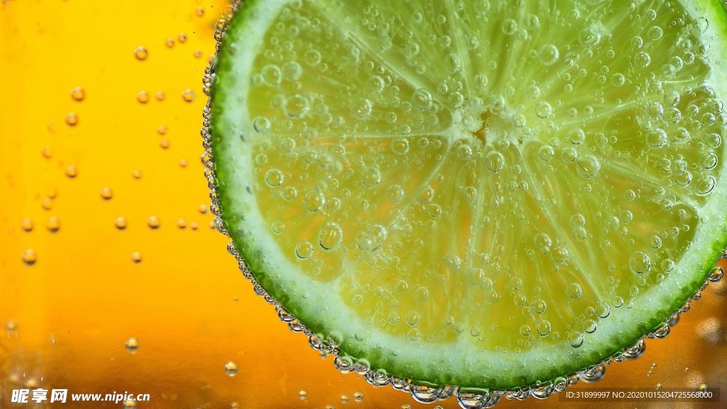柠檬片果汁背景素材图片