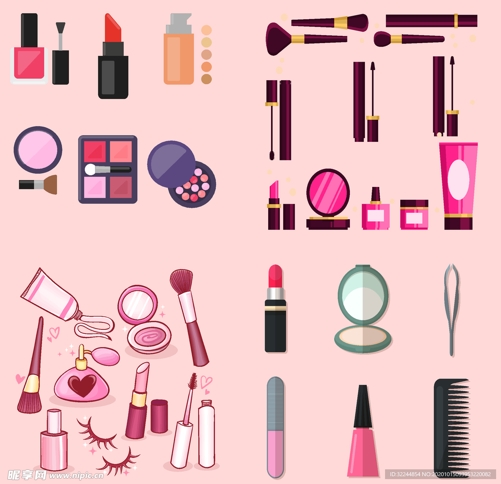 护肤化妆品素材矢量