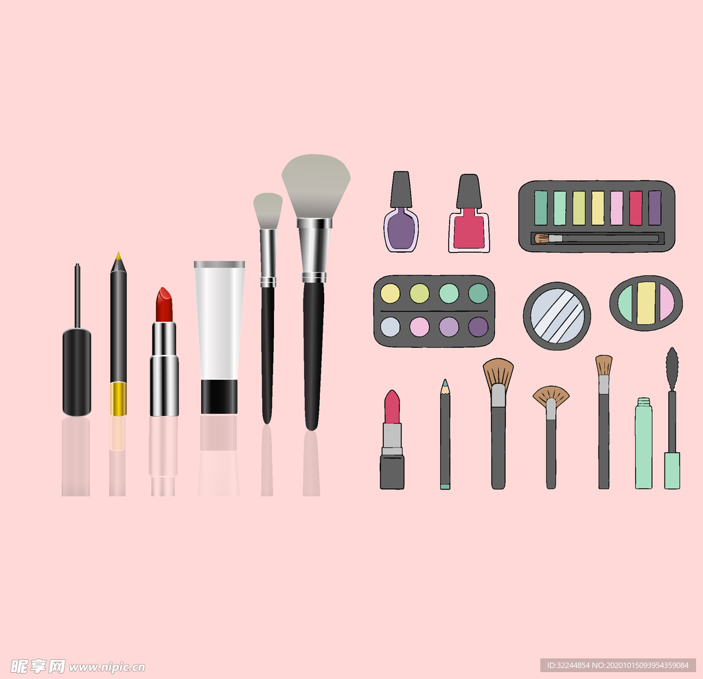 护肤化妆品素材矢量