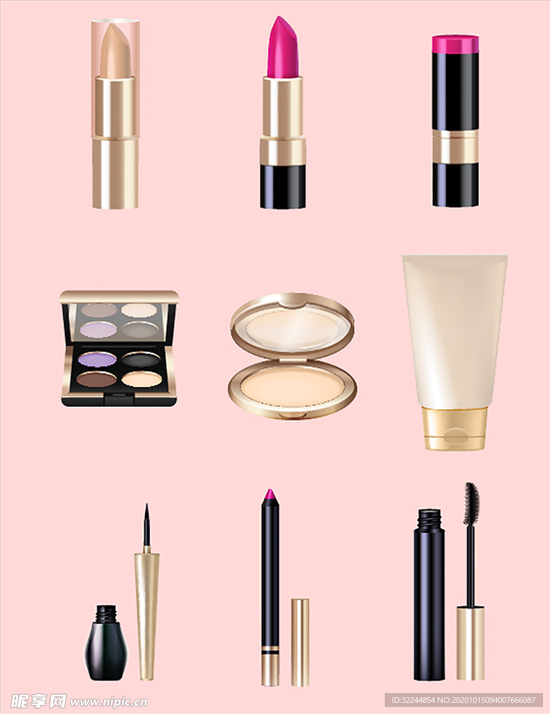 护肤化妆品素材矢量